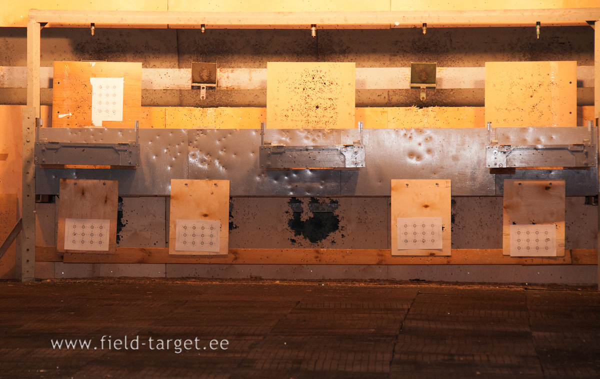 Testmärgid on 25 m kaugusel, 4 võistlejat korraga tulejoonel, ettevalmistusaega 15 min